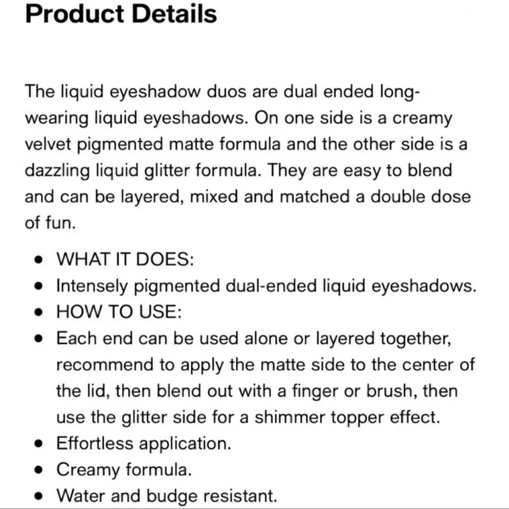 $10🌟 The Beauty Crop Liquid Eyeshadow Duo Cinnamon & Fudge